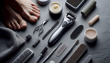 A callus removal tool set, Ai generated image