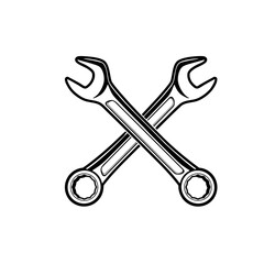 Wrench Mechanic Tools SVG, Crossed Wrenches Clipart, Garage Repair Icon, Auto Service Design, Svg Files for Cricut