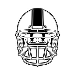 Sport Football Helmet SVG, American Football Gear Clipart, Helmet Outline Design, Team Sports Graphic, Svg Files for Cricut