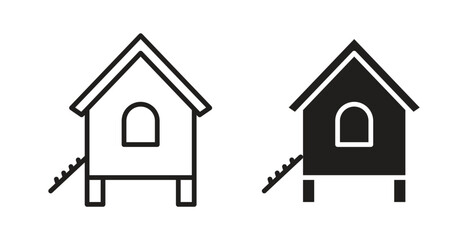 Chicken coop icon for web and app. vector illustration eps