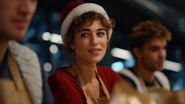 Corporate team volunteering together at a charity food drive during Christmas — a heartwarming story of giving back, social responsibility, and purpose-driven leadership that extends beyond office