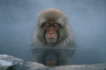 Twilight Soak of the Snow Monkey