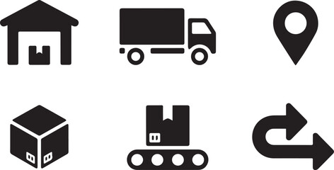 Logistics icons set