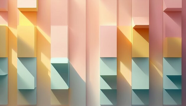 soft pastel rectangles sunlit shadows