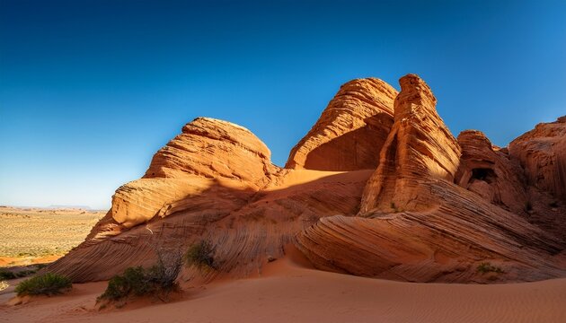 desert sandstone formations under a clear sky - Powered by Adobe