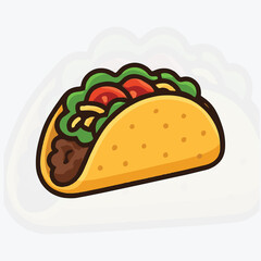 Mexican Food Badge – Spicy Taco Illustration