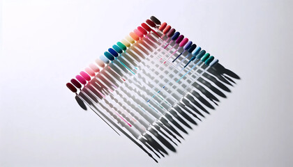 A nail polish color swatch collection, Ai generated image