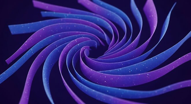 A mesmerizing vortex of swirling ribbons in shades of blue and purple, creating a dynamic and captivating abstract design with a modern aesthetic