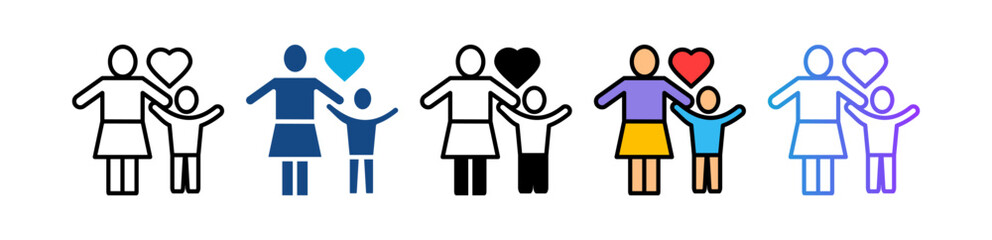 Single Parenting multiple icon