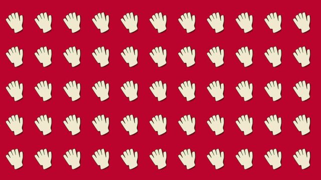 gloves loop pattern animation on clean background