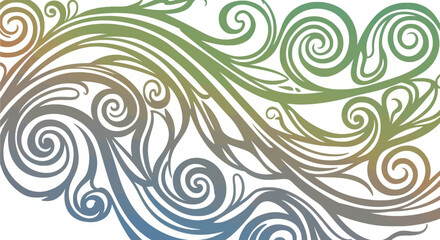 Seamless vector pattern of abstract blue floral swirls for a vintage wallpaper design illustration