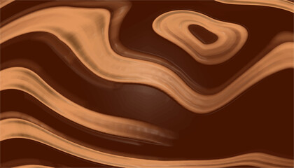 Abstract liquid marble texture in rich brown and creamy tan swirls.