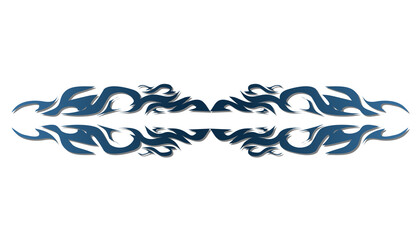 Symmetrical tribal tattoo art design isolated on a white background.