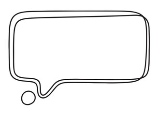 Hand drawn speech bubble simple vector line art illustration for social media isolated on white background