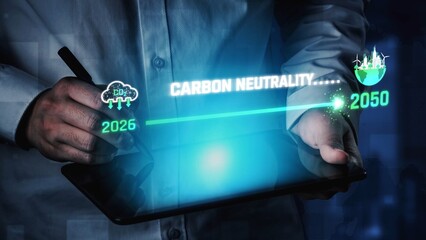 Carbon neutrality timeline illustrates carbon, neutrality, and reduction targets from 2024 to 2050 to support global sustainability and green initiatives Marrow