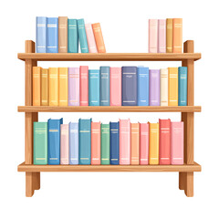 Bookshelf Harmony: A visual symphony of knowledge unfolds as rows of vibrantly colored books, meticulously arranged on a classic wooden bookshelf. It's a tribute to the enduring power of literature.