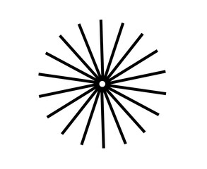 Obraz premium Black radial burst illustration for decorative accents, highlights, scrapbook elements, and graphic design overlays