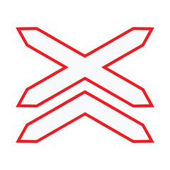 Multi track railroad crossing icon vector design Prohibitory roads sign symbols