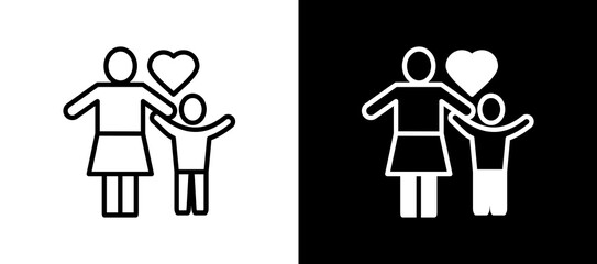 Single Parenting linemixed icon