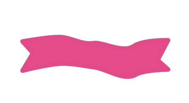 Pink hand drawn ribbon banner for labels, stickers, scrapbook designs, and decorative overlays