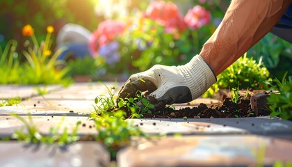 Gardening Maintenance Removing Weeds.