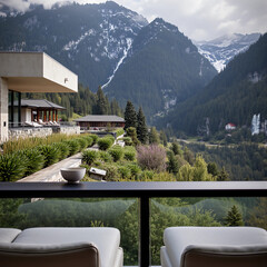 outdoor restaurant in the alps