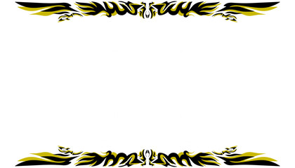 Elegant gold and black ornamental decorative frame border on white.