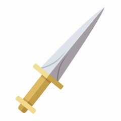Flat Illustration Detailed Dagger Weapon Isolated Clipart for Game Asset