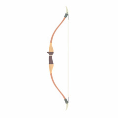 Realistic Illustration Bow and Arrow Traditional Archery Equipment Sport Hunting