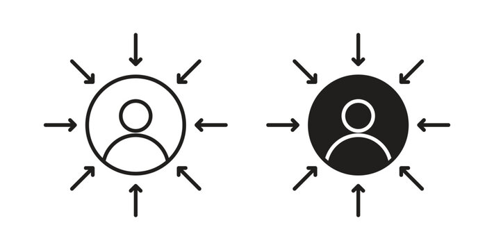 Customer centricity icon with glyph and line. black vector icons for Web UI