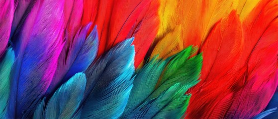 Beautiful colorful feather bird texture background, ideal for nature-inspired designs, art projects, and creative applications.