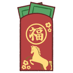Chinese New Year Horse Red Envelope With Money