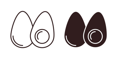 Egg icon with glyph and line. black vector icons for Web UI