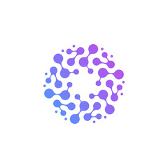 Biotech Neuron Symbol, Modern Gradient Logo for Science Business