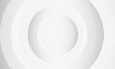 Abstract Minimalist White Circles Background with Luxury Style. Futuristic Circular Wallpaper. Vector Illustration