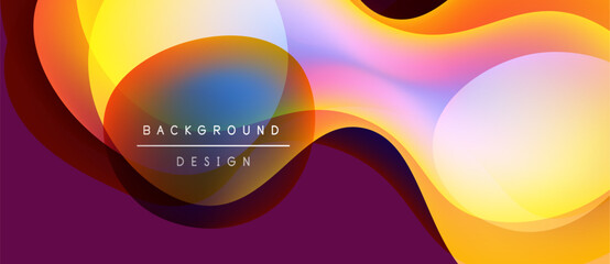 Abstract fluid shapes, vibrant colors blend. Gradient background creates dynamic visual effect. Modern design element for projects.