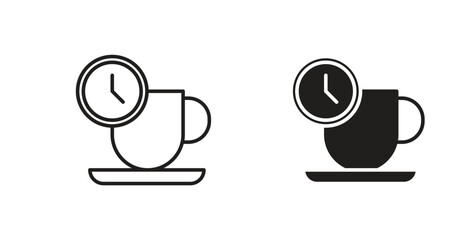 Coffee time icon concept set. Simple icon collection
