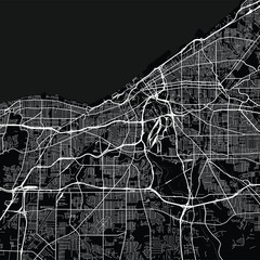Cleveland City Map a streamlined network of urban transit routes is cleanly represented by this minimal using contrast and negative space to reveal the s structure begin of sentence.