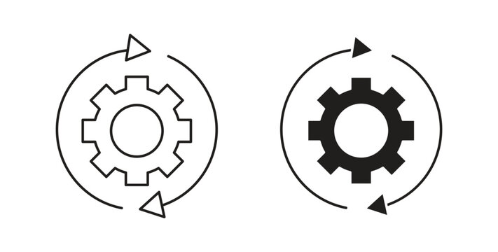 Continuous changes icon concept set. Simple icon collection
