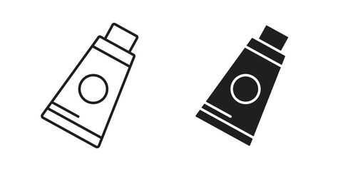 Cream tube icon concept set. Simple icon collection