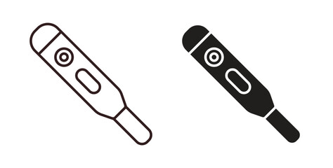 Digital thermometer icon concept set. Simple icon collection