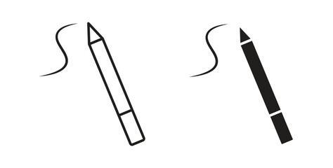 Eyeliner icon concept set. Simple icon collection