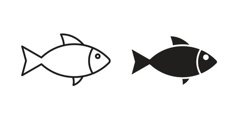 Fish icon concept set. Simple icon collection