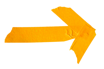 Arrow shape sticky orange paper masking tape cut out design element