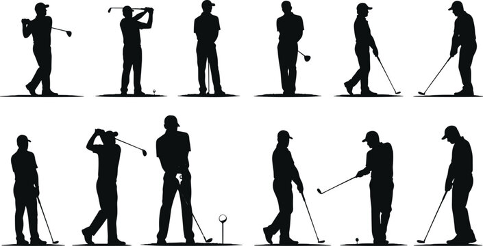 golf, golfer, swing, silhouette, posture, club, ball, stance, motion, sport, tee, drive, play, action, technique