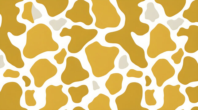 Giraffe Pattern: Golden Yellow and White Spotted Texture on White Background
