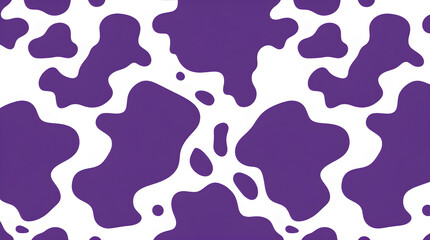 Obraz premium Vibrant Purple and White Seamless Cow Print Pattern with Irregular Organic Shapes
