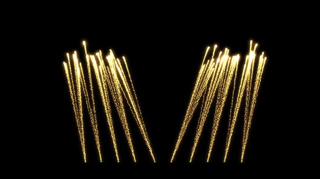 Golden Fan-Style Concert Fireworks Burst &ndash; Festive Pyro Stream Trails