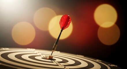 Precision Aim: Dart Hitting Bullseye