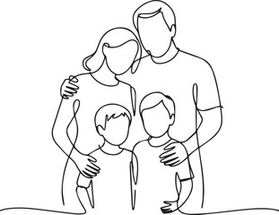 Love and Unity: Abstract Family Silhouette